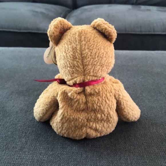 Vintage/Retired TY Curly Beanie Baby Brown Bear with tag - Picture 5 of 8